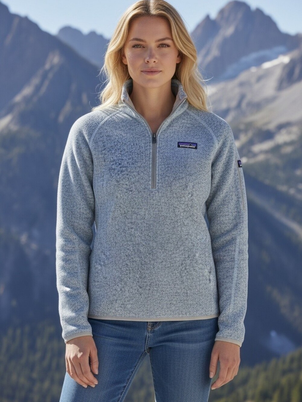 patagonia Women's Size Medium Qrt Zip Pullover Outdoors Cabin Sweater